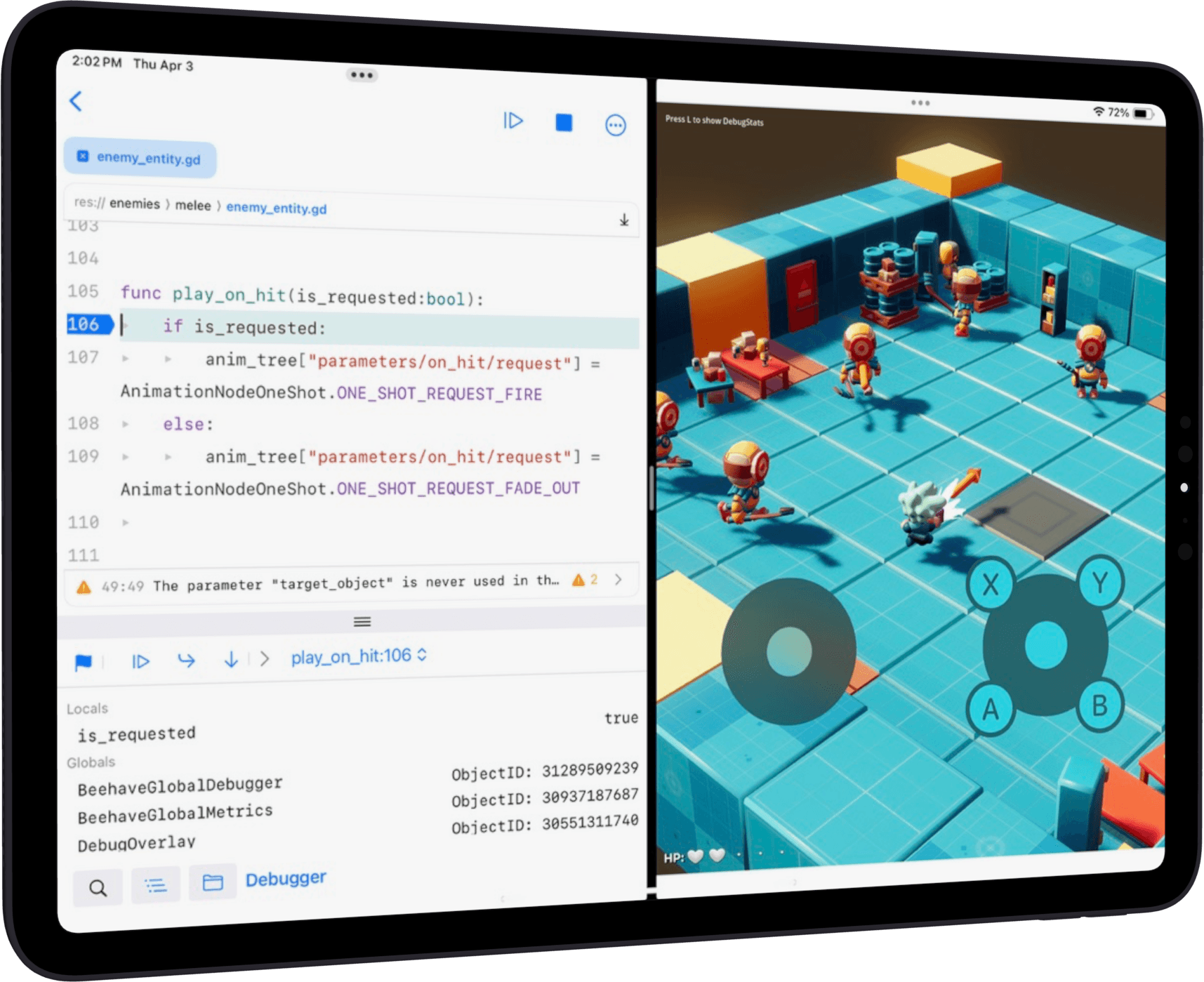 Build and run workflow in Xogot.