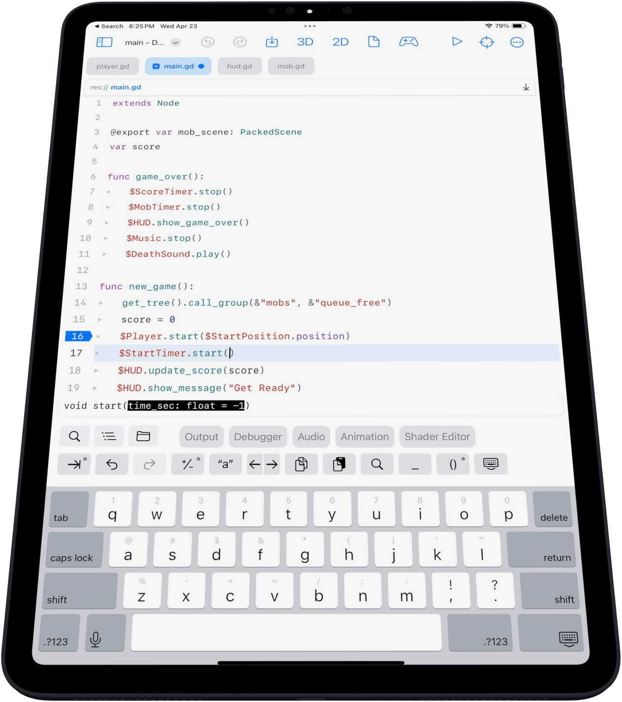 Xogot code editor.