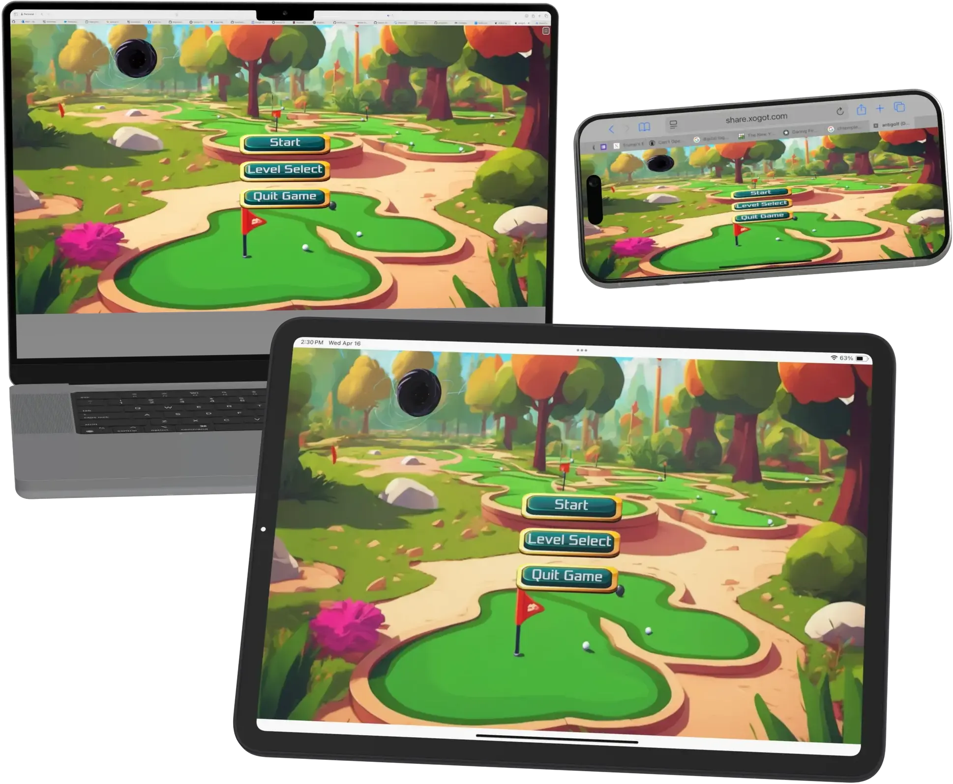 A web game sharing flow.